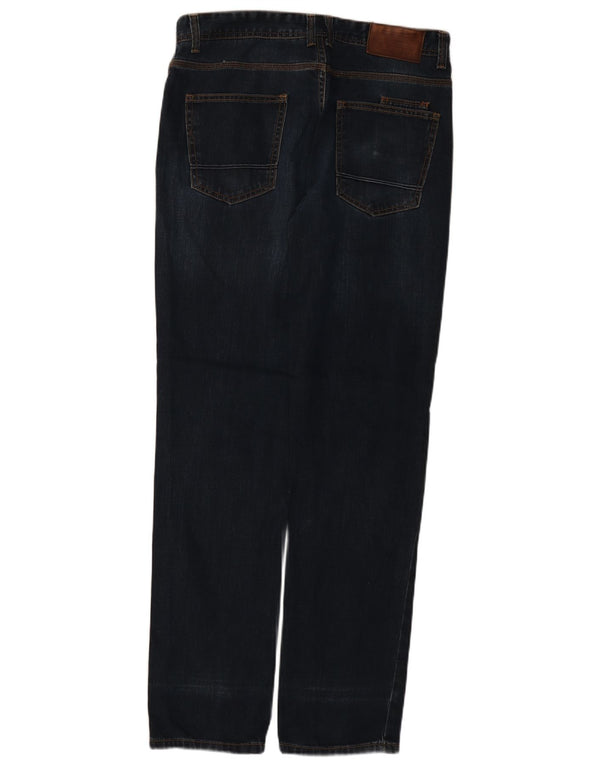 Zara Mens Straight Jeans EU 44 Grande W34 L33 Azul Marinho Algodão