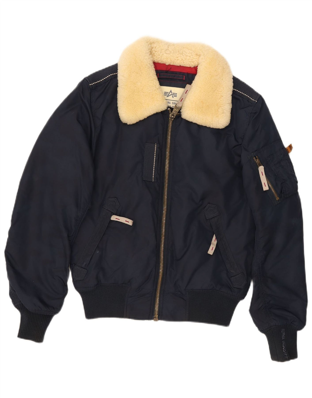 Jaqueta bomber masculina Alpha Industries UK 36 pequena azul marinho nylon