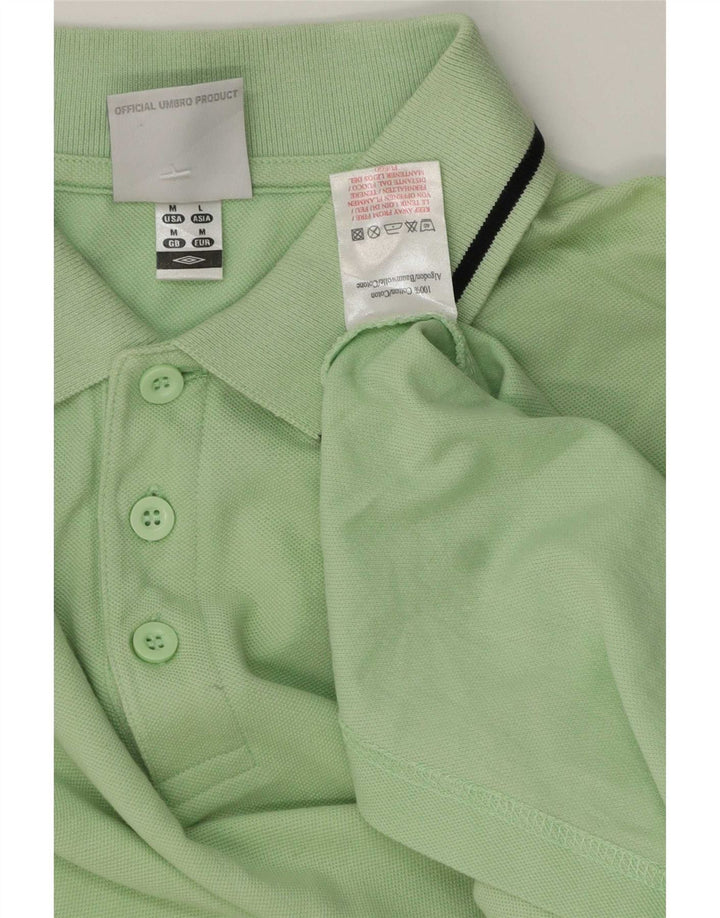 Camisa polo masculina Umbro algodão listrado verde médio