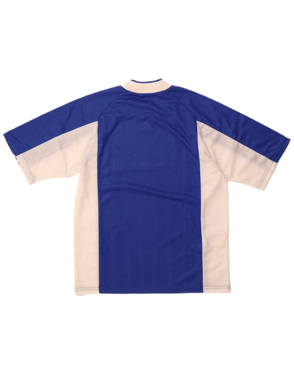 Adidas Mens Camiseta Top Pequeno Azul Colorblock Poliéster