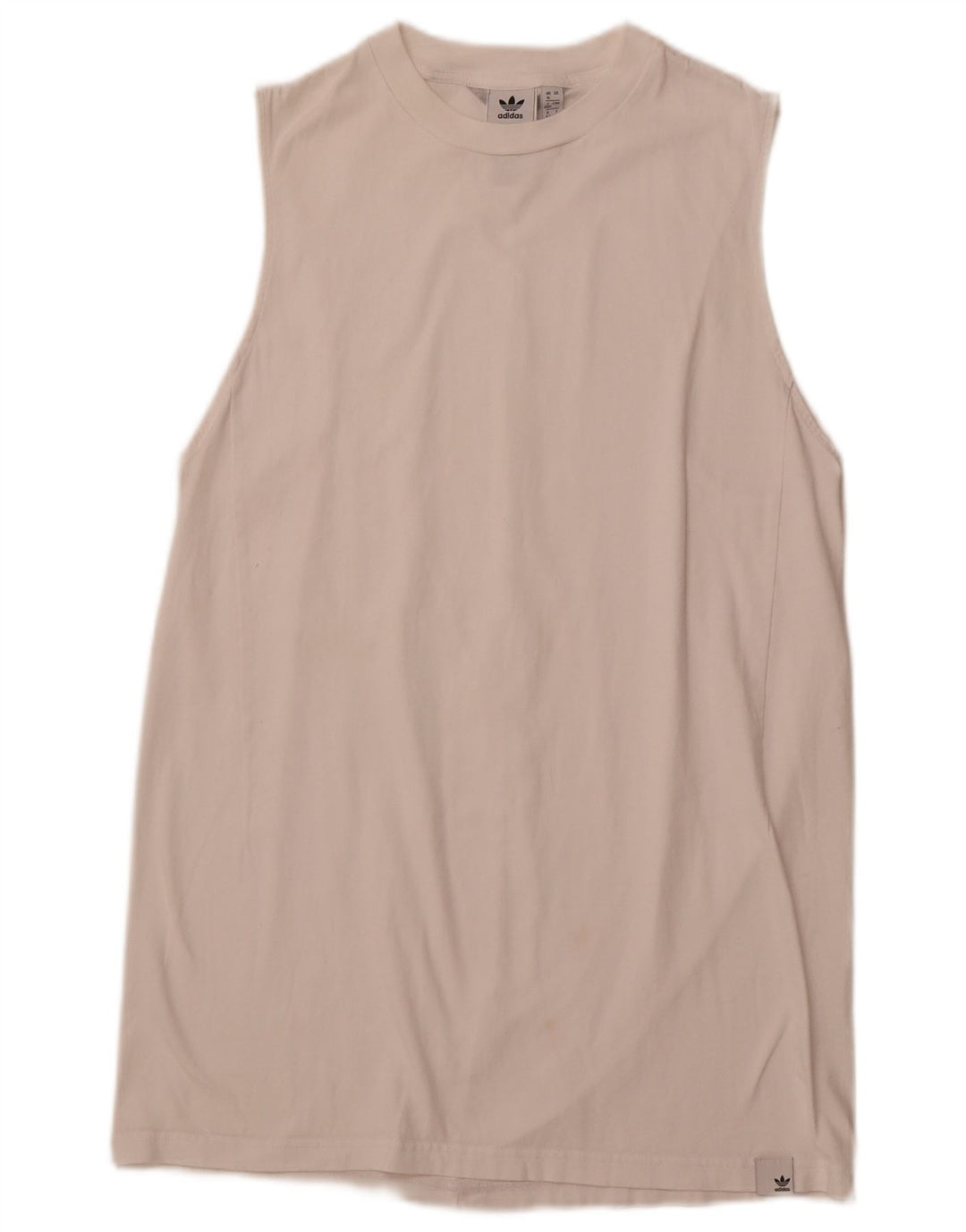 Vestido camiseta feminino sem mangas ADIDAS UK 16 grande algodão branco