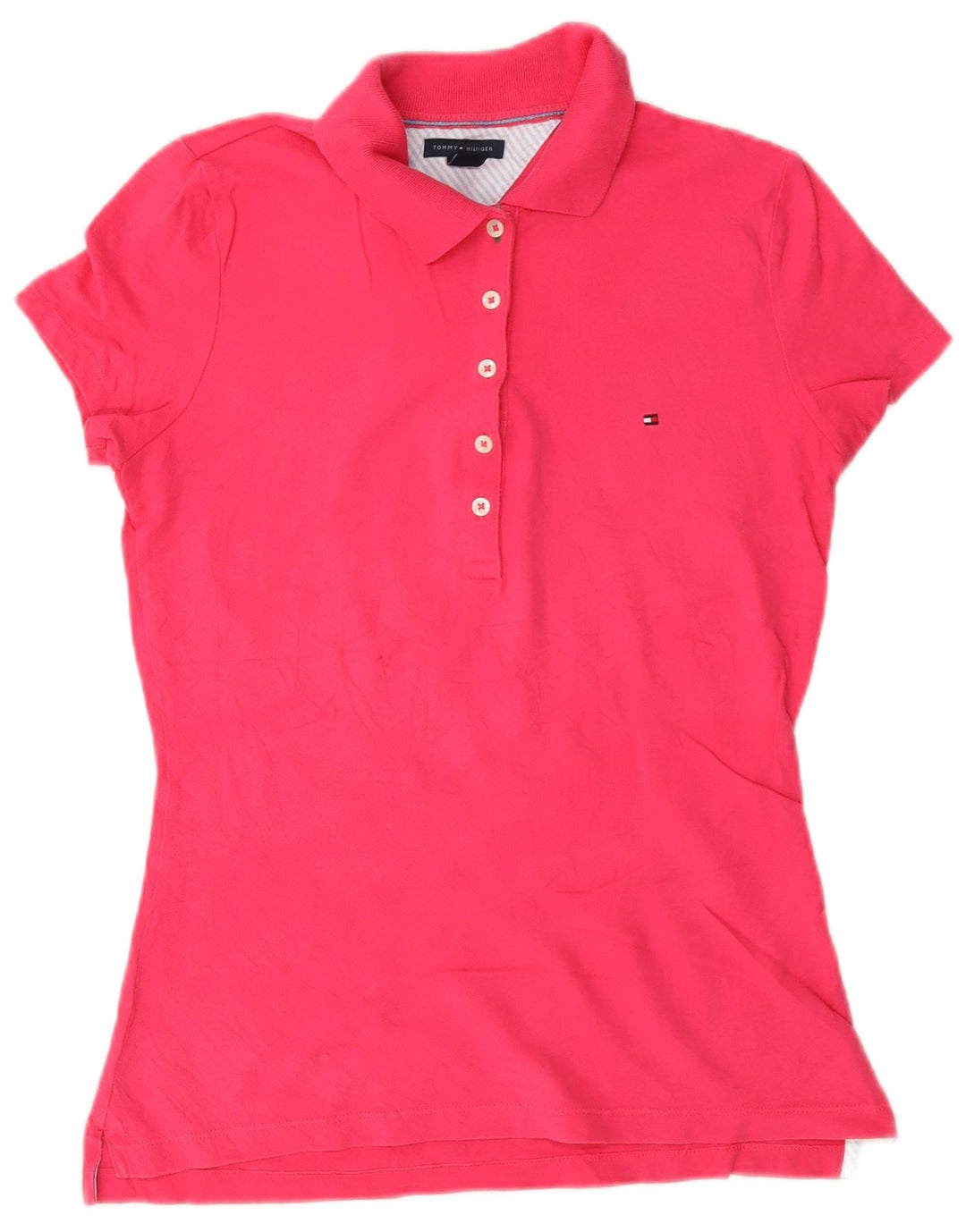Camisa polo feminina Tommy Hilfiger UK 10 pequena rosa