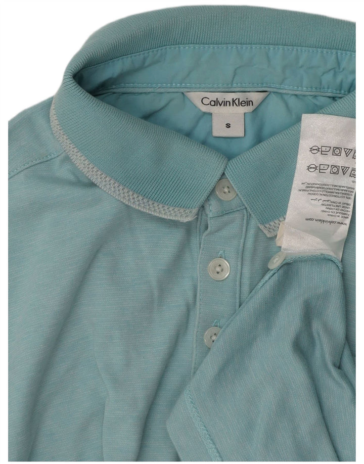 Camisa polo masculina CALVIN KLEIN pequena azul algodão