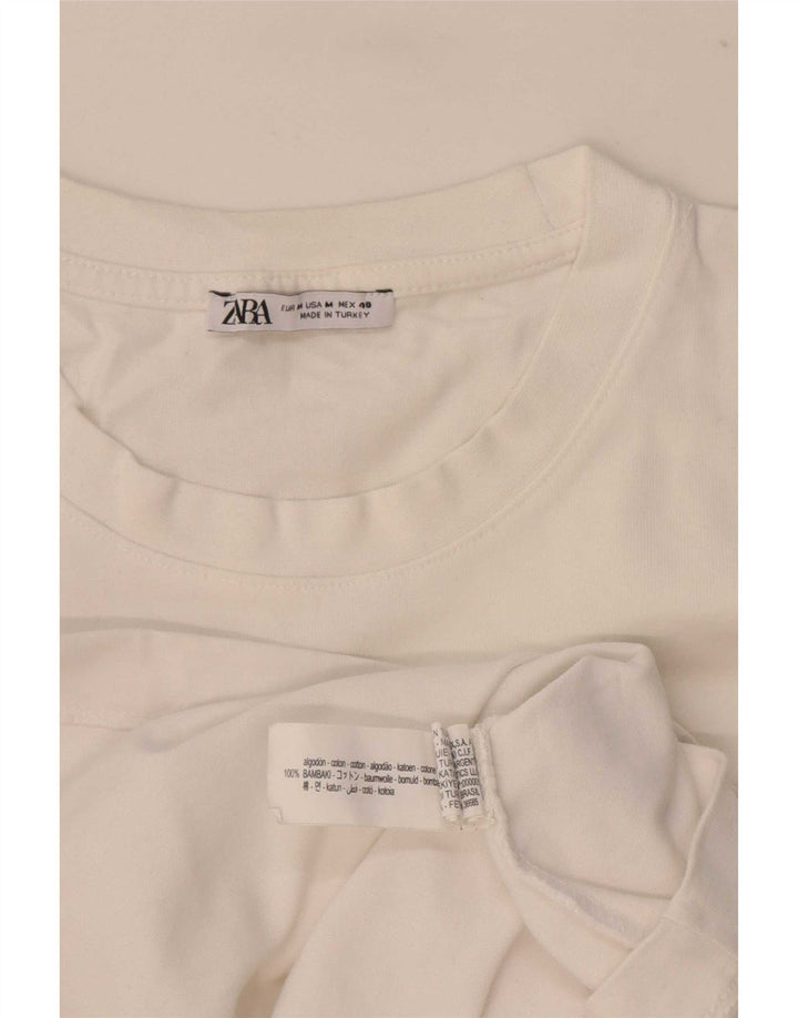 Camiseta masculina Zara Top médio algodão branco
