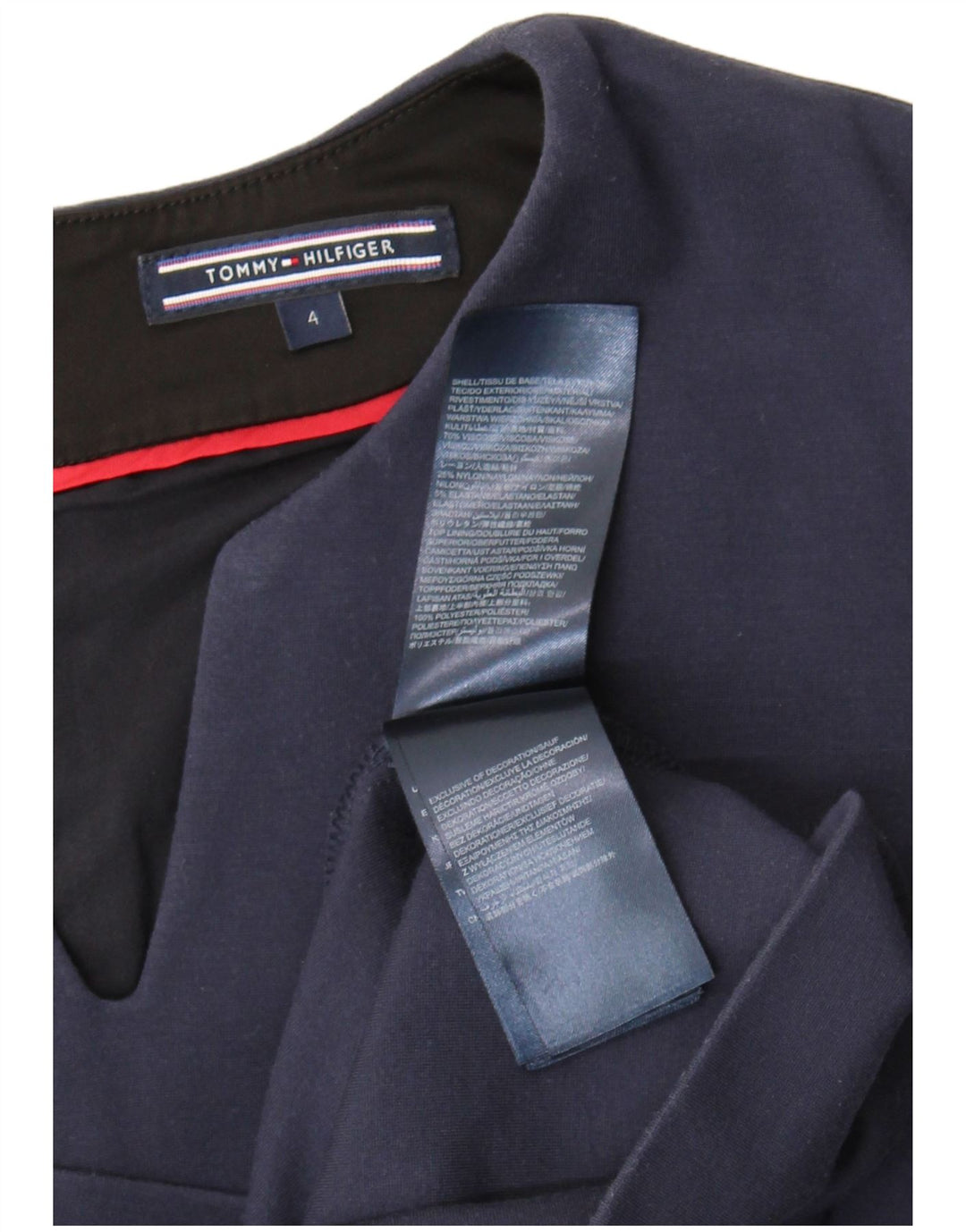 Vestido bainha feminino Tommy Hilfiger US 4 pequeno azul marinho viscose