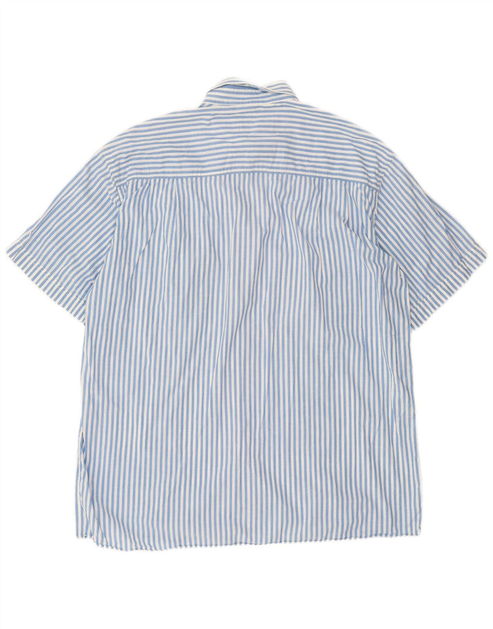 Camisa masculina vintage de manga curta XL listrada azul