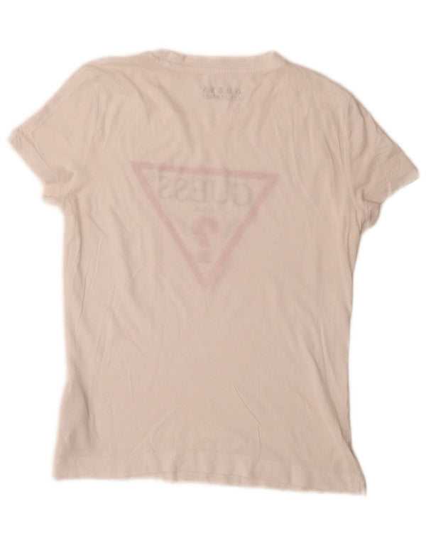Camiseta feminina Guess com estampa gráfica UK 6 XS algodão branco