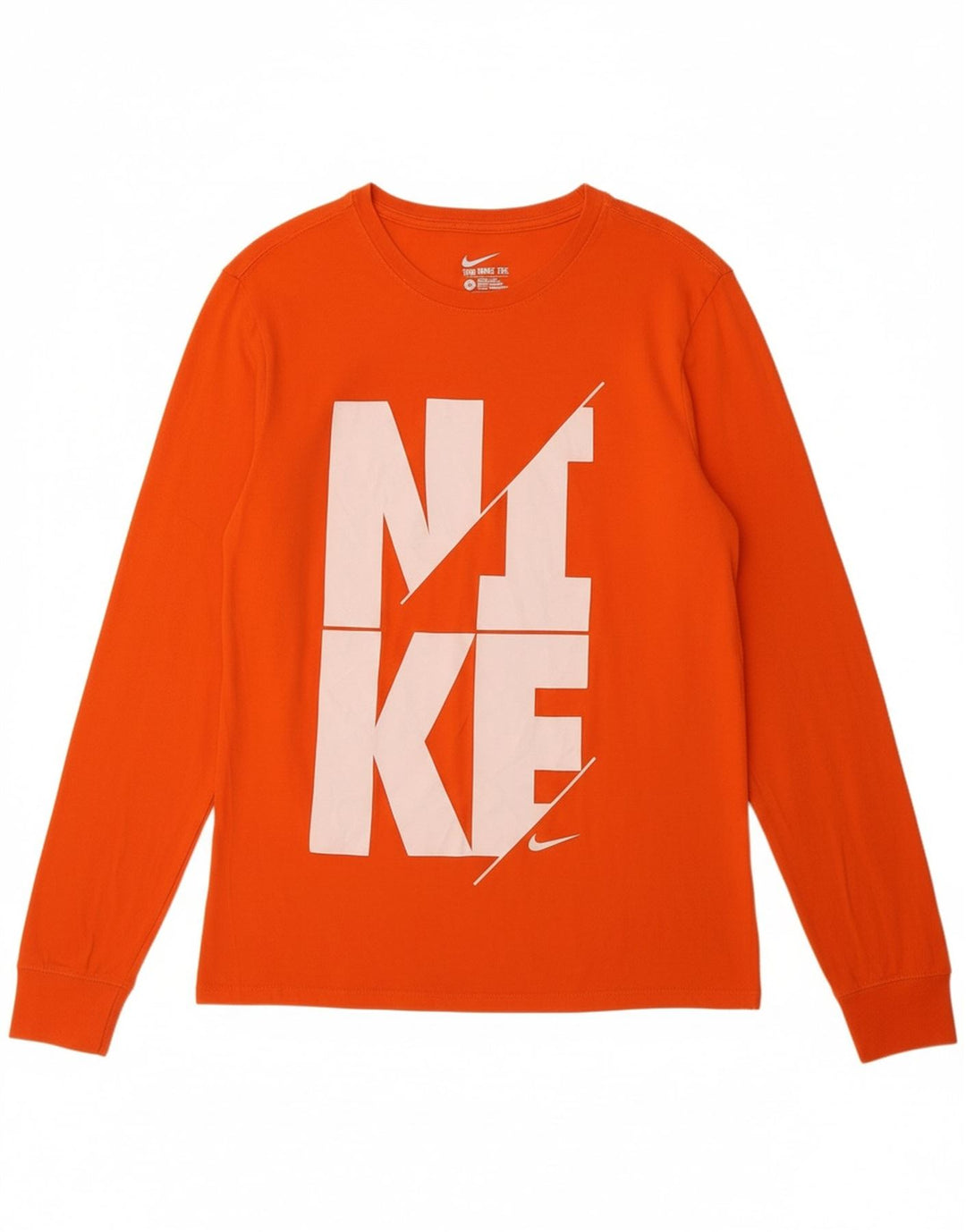 Top gráfico masculino NIKE Athletic Cut manga comprida laranja médio