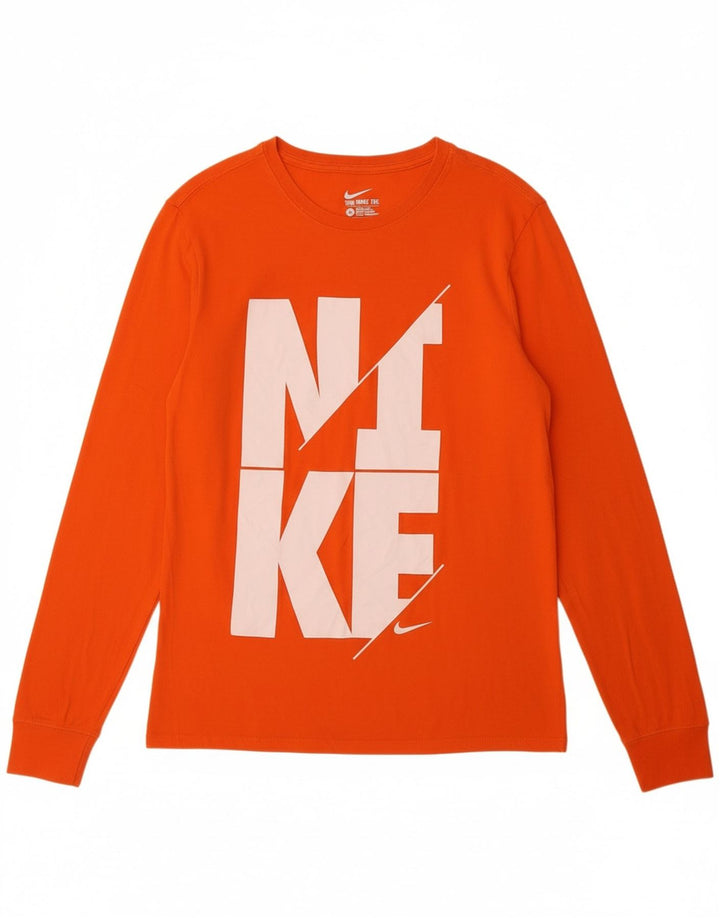 Top gráfico masculino NIKE Athletic Cut manga comprida laranja médio