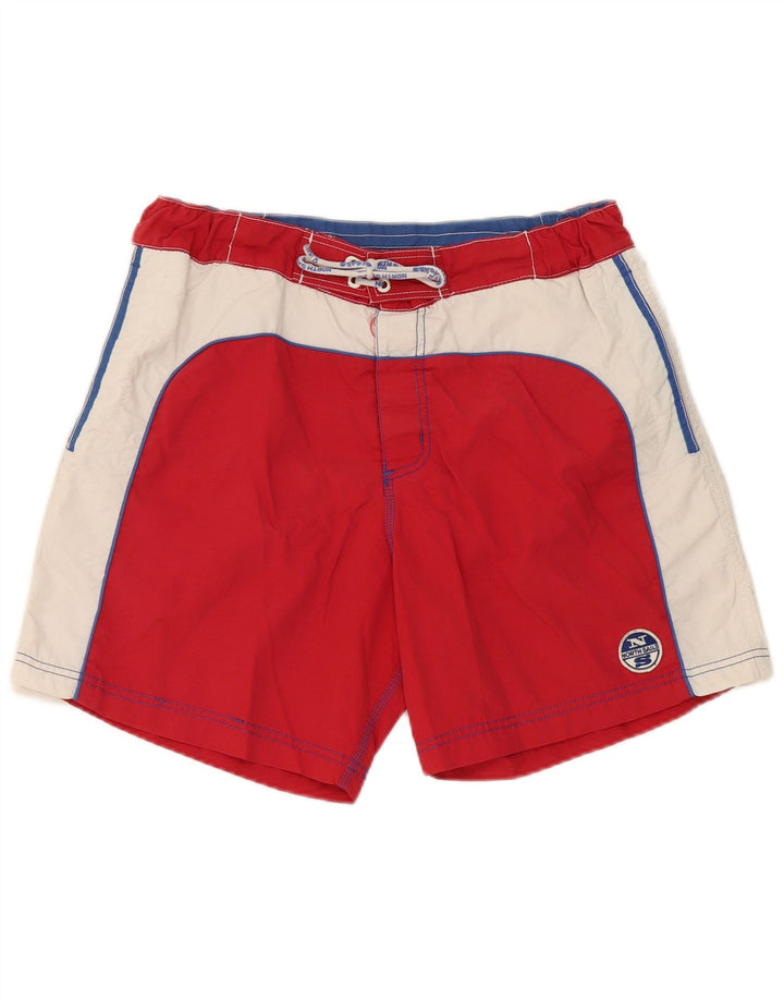 Shorts de natação masculino North Sails médio vermelho colorblock poliamida