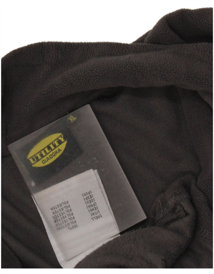 Diadora Mens Graphic Zip Neck Fleece Jumper XL Cinza Poliéster