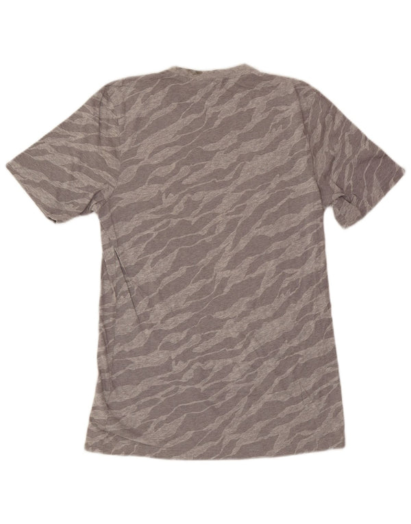 Adidas Mens Graphic T-Shirt Top Pequeno Cinza Animal Print Algodão