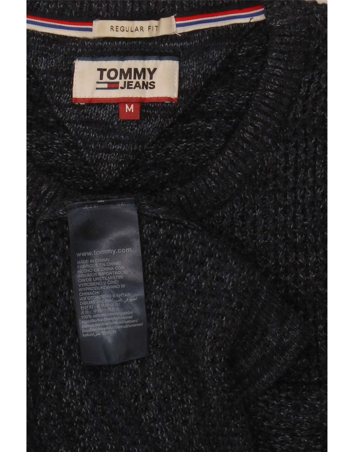 Suéter masculino Tommy Hilfiger com gola redonda, médio azul marinho manchado
