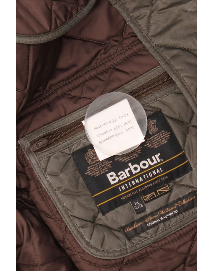 Jaqueta acolchoada masculina Barbour 12-13 anos XL cáqui poliamida