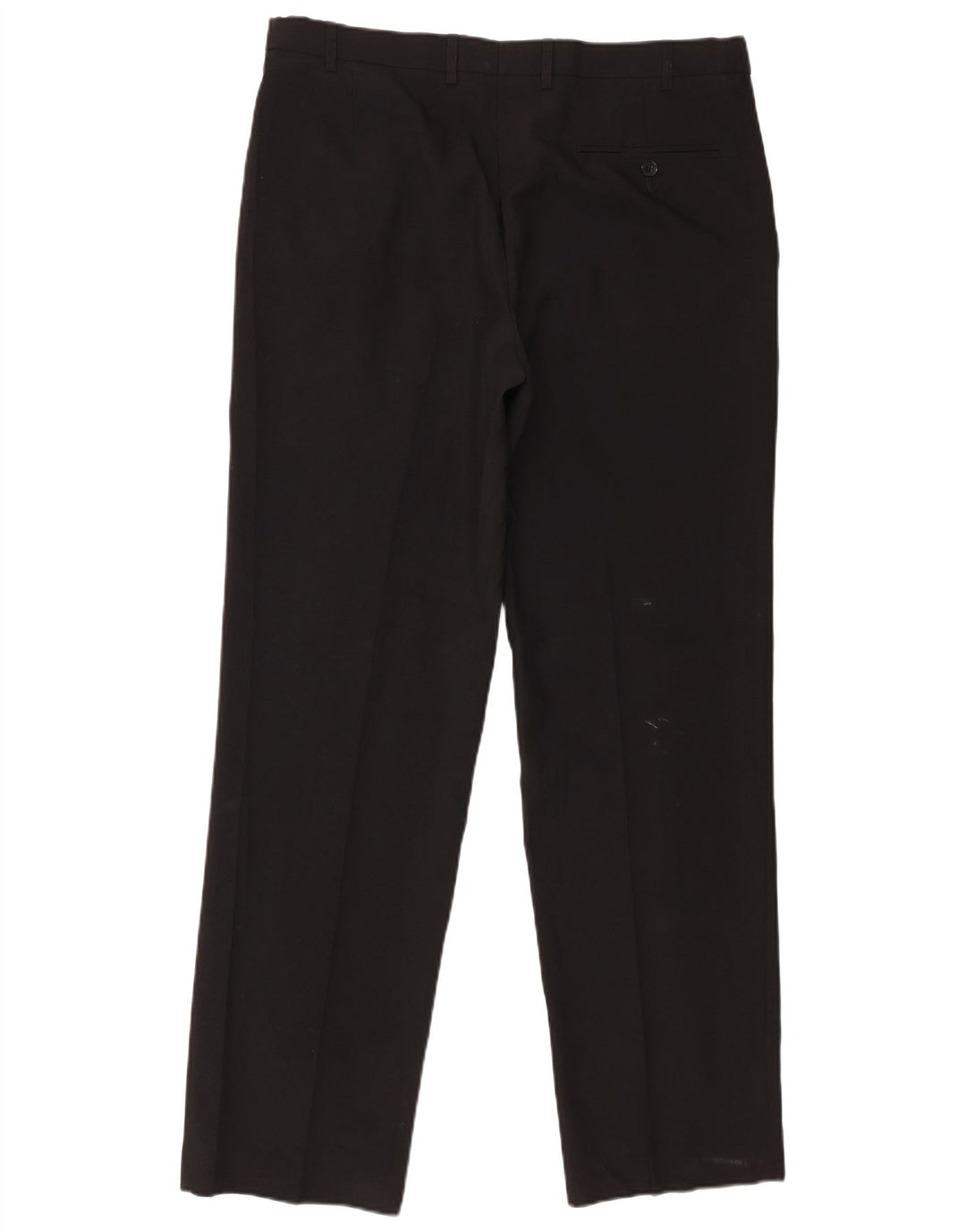 Calça masculina de ajuste regular Marks & Spencer W36 L31 poliéster preto