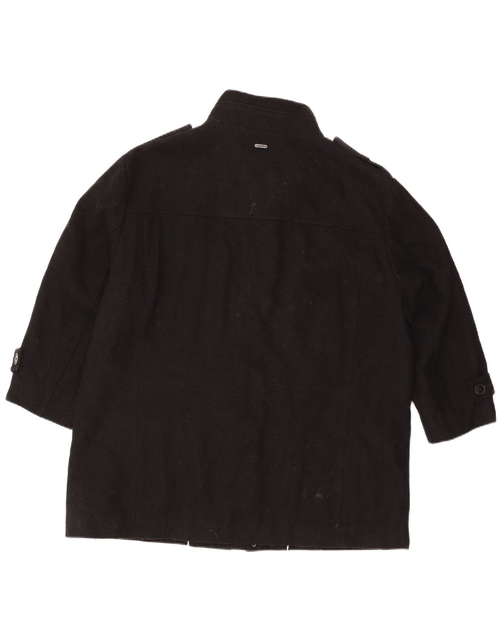 Jaqueta militar masculina Calvin Klein UK 42 XL lã preta