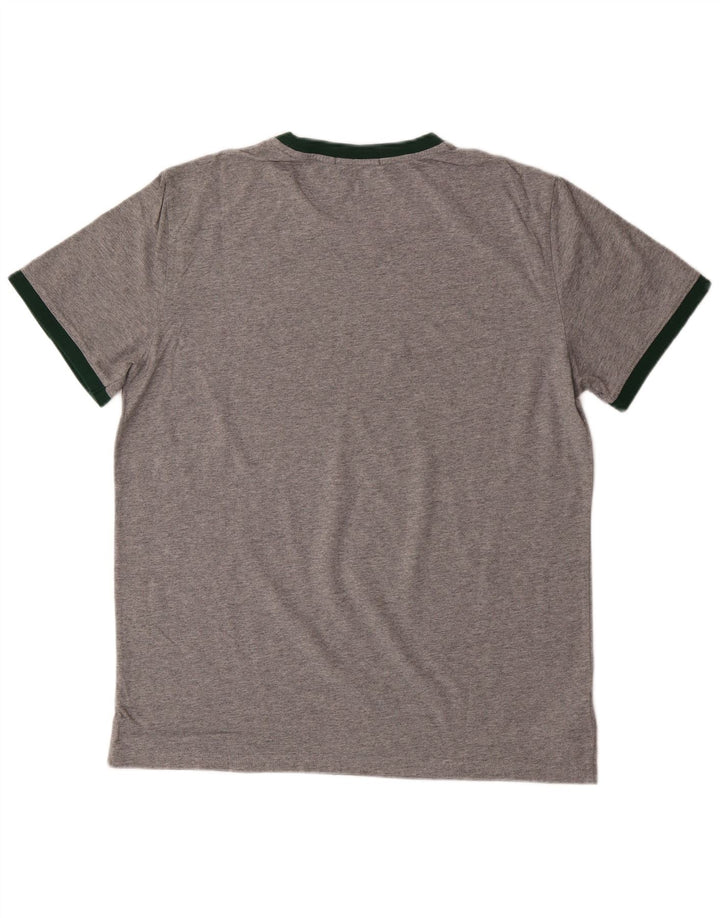 Camiseta masculina FRED PERRY grande algodão cinza