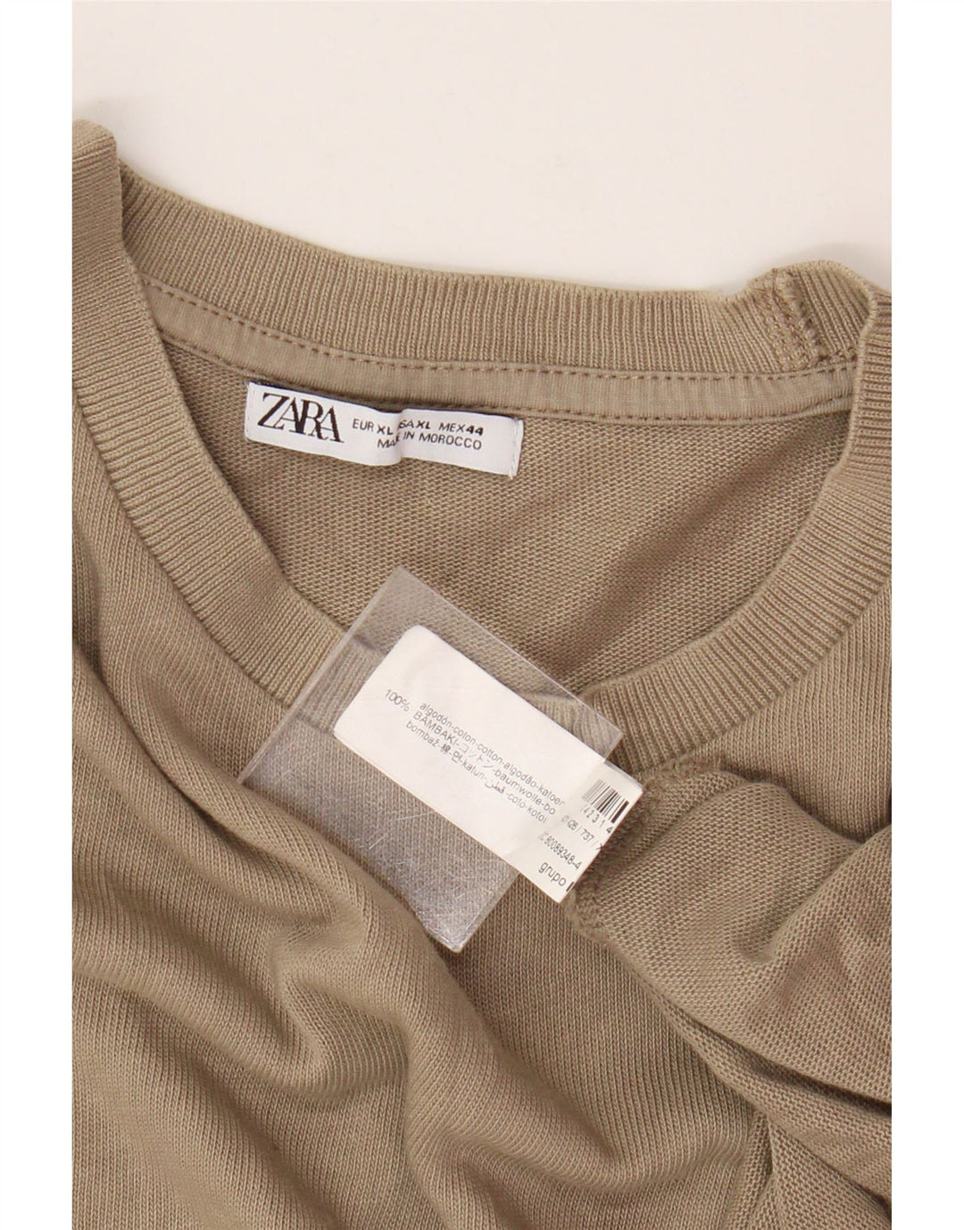 Camiseta masculina Zara Top XL algodão bege