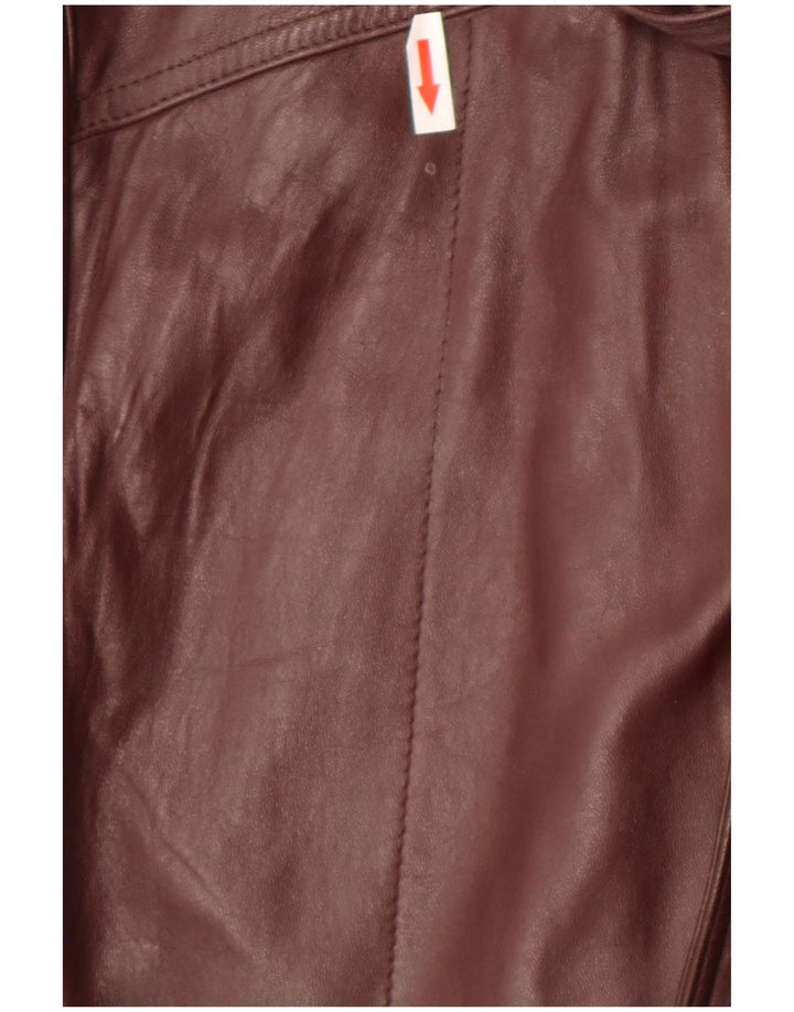 Casaco de couro militar masculino C&A Reino Unido 40 grande couro marrom