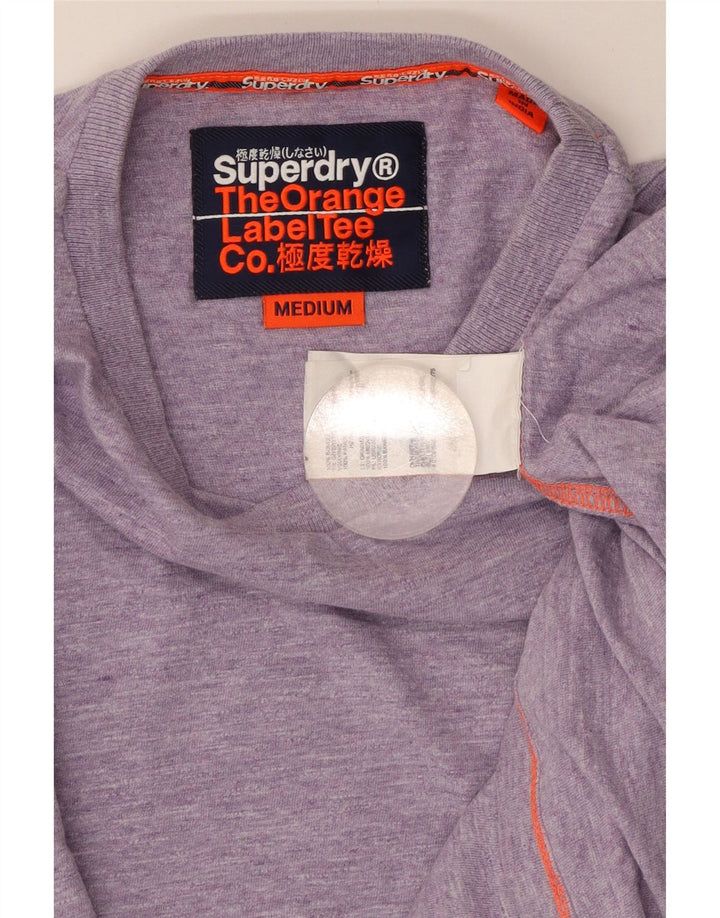 Camiseta masculina SUPERDRY Top médio algodão roxo