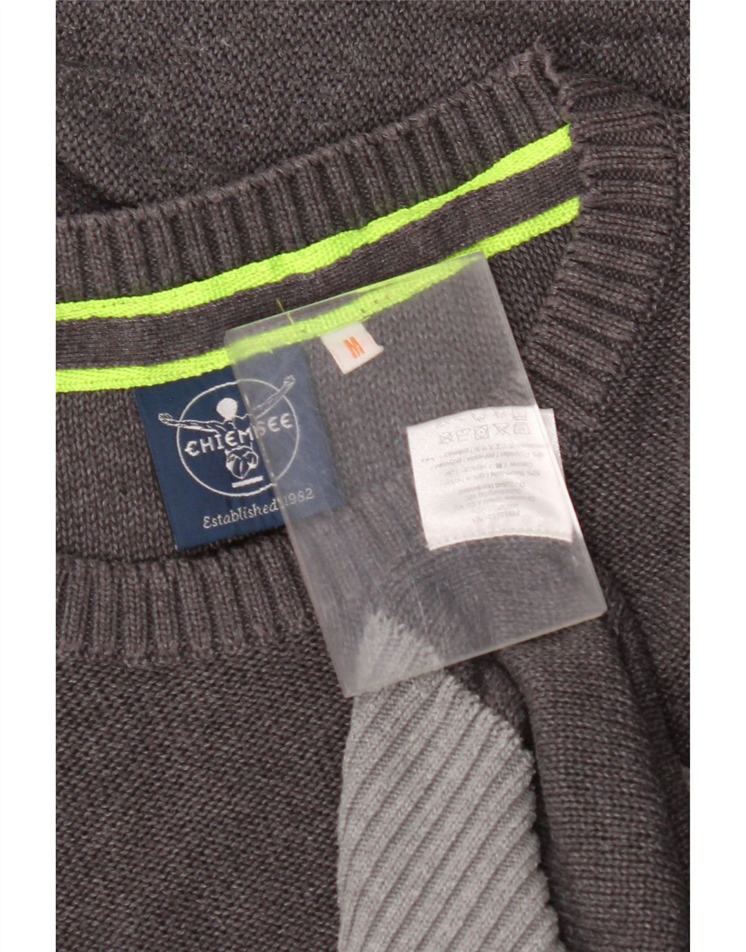 Suéter masculino CHIEMSEE com gola redonda e algodão colorblock cinza médio