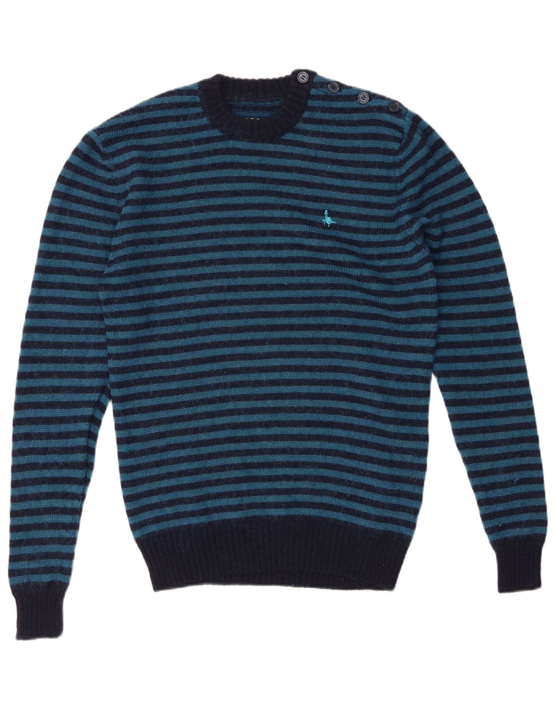Suéter masculino JACK WILLS com gola redonda e lã listrada azul marinho pequena