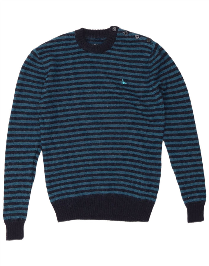 Suéter masculino JACK WILLS com gola redonda e lã listrada azul marinho pequena