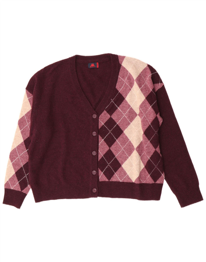 Suéter cardigã feminino oversized Kappa Reino Unido 18 XL marrom Argyle/Diamante