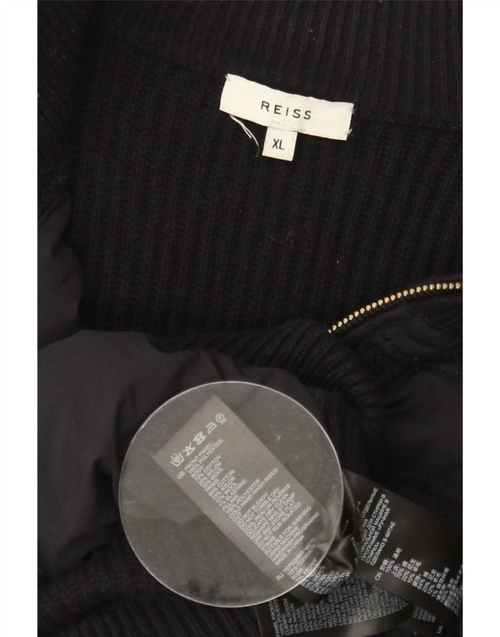 Suéter Reiss Masculino Cardigan XL Poliéster Preto