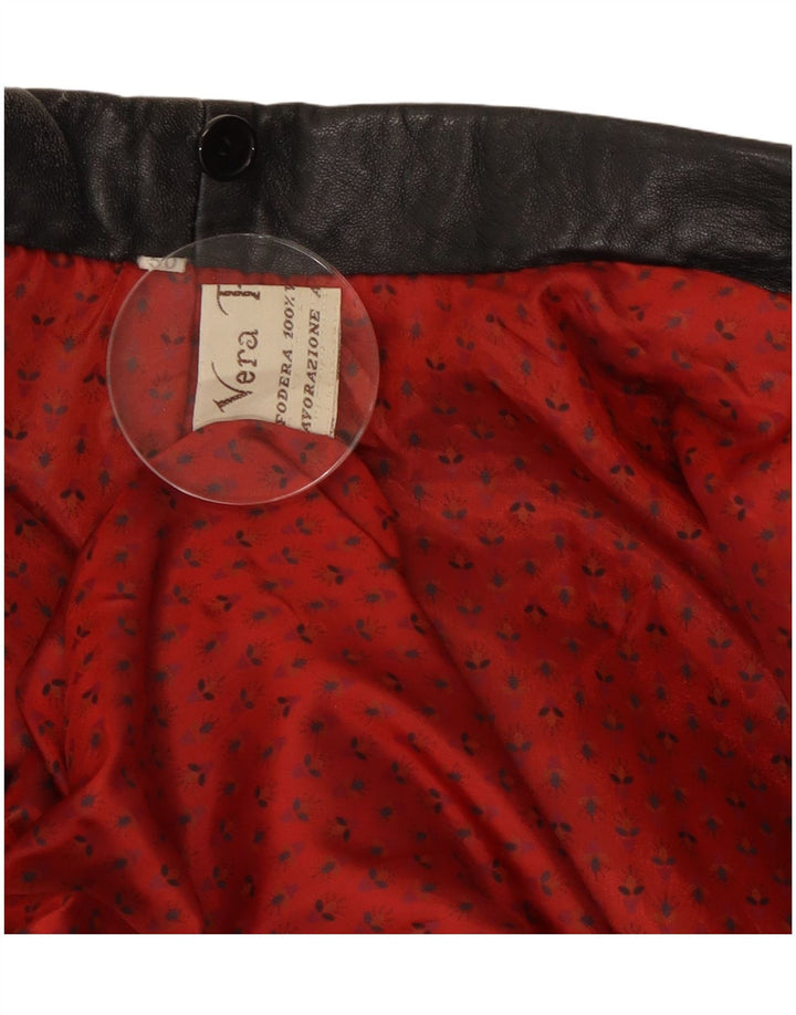 Jaqueta de couro feminina vintage IT 50 XL couro preto