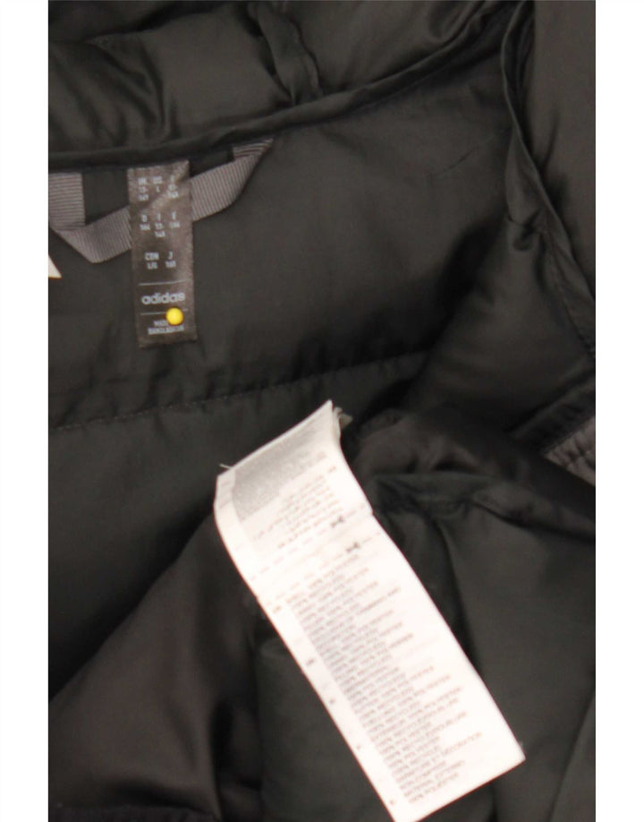Jaqueta acolchoada com capuz Adidas meninos 13-14 anos cinza colorblock poliéster