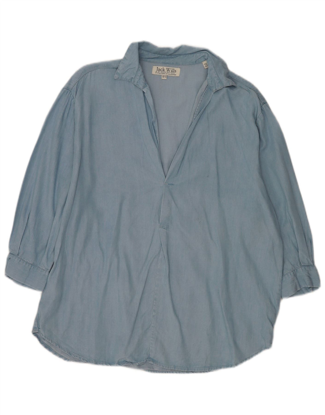Pulôver feminino Jack Wills manga 3/4 oversized Reino Unido 12 azul médio