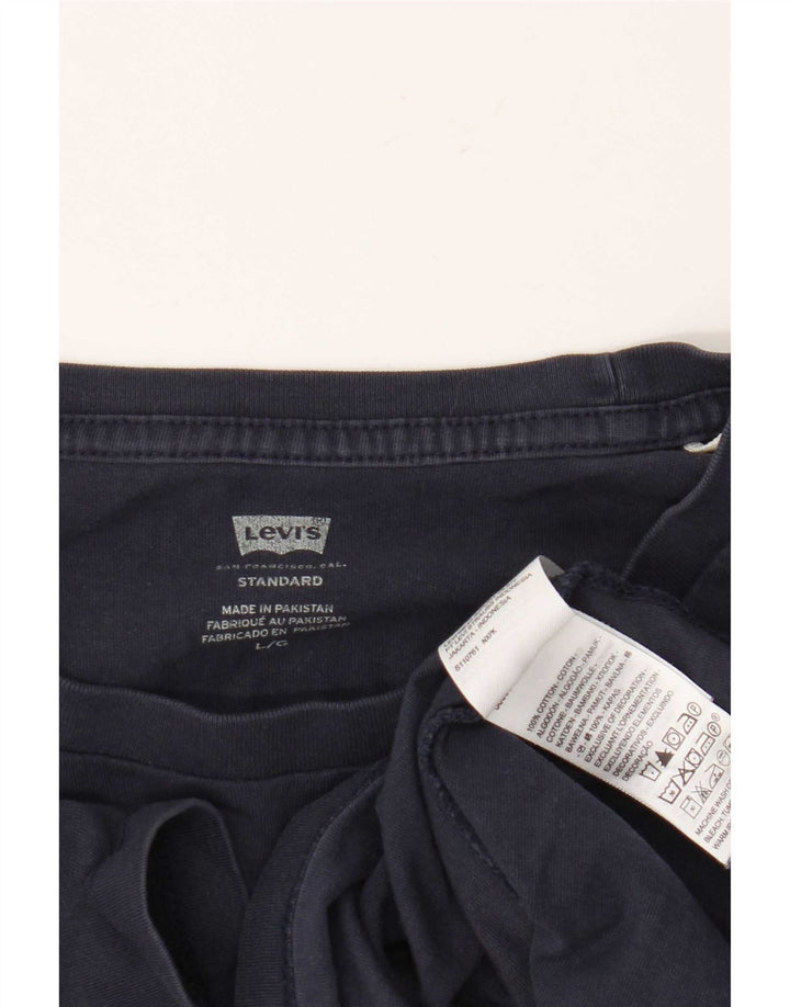 Camiseta masculina padrão Levi's Top grande algodão azul marinho