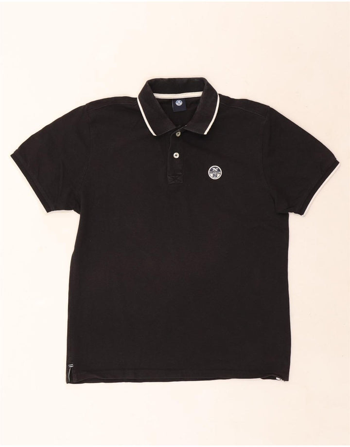 Camisa polo masculina North Sails médio algodão preto