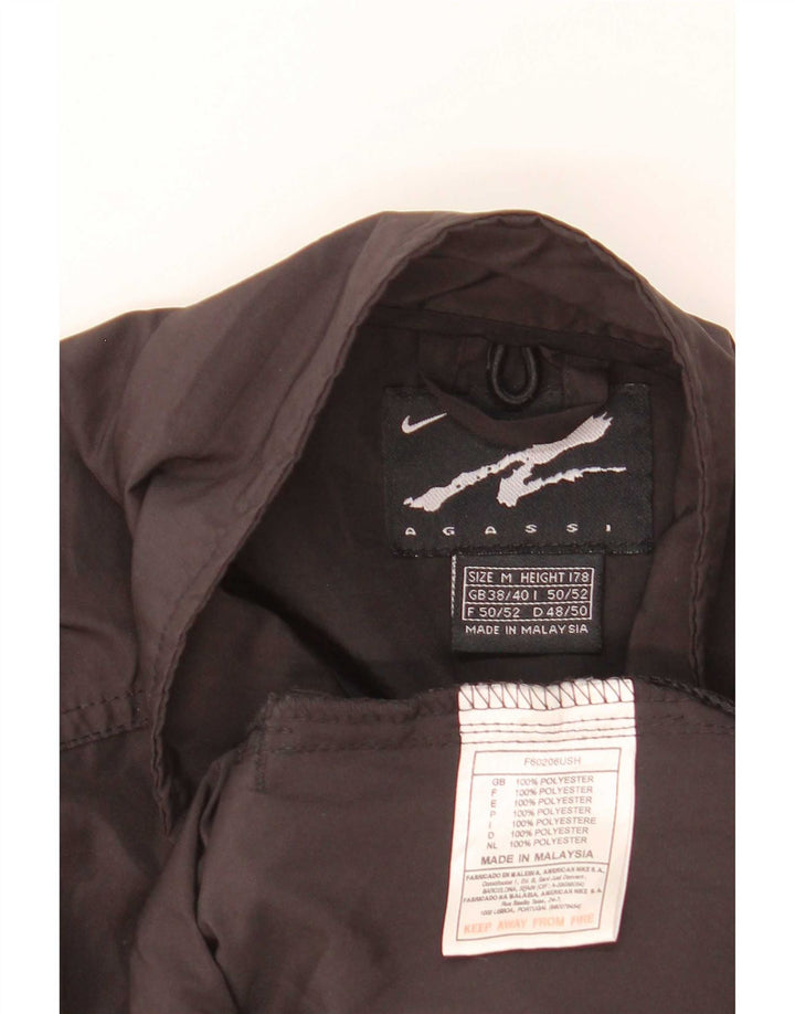 Nike Mens Andre Agassi Tracksuit Top Jacket Reino Unido 38/40 Médio Preto
