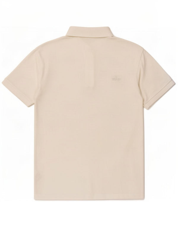 Camisa polo masculina Lacoste Slim Fit tamanho 3 pequeno algodão branco