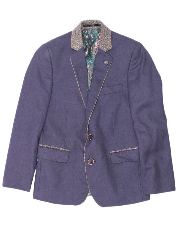JP 1880 Jaqueta Blazer Masculina com 2 Botões 4-5 Anos Poliéster Azul Marinho