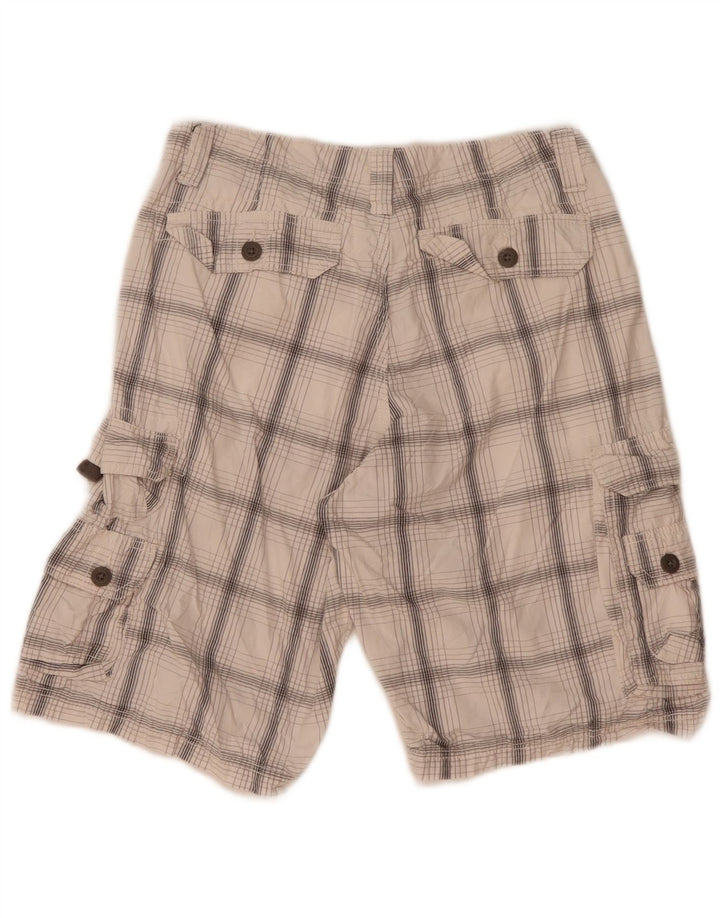 Lee Mens Cargo Shorts W32 Médio Algodão Xadrez Branco
