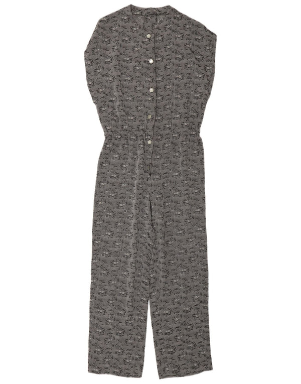 Macacão feminino vintage UK 12 cinza médio floral