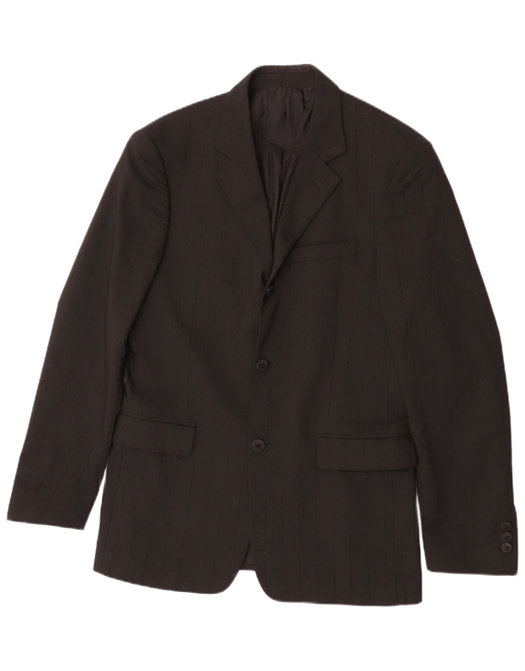 Jaqueta blazer masculina Versace com 3 botões IT 48 médio preto listrado clássico