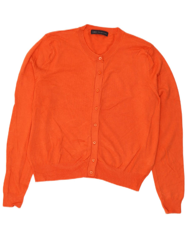 Suéter cardigã feminino Marks & Spencer UK 14 viscose laranja médio