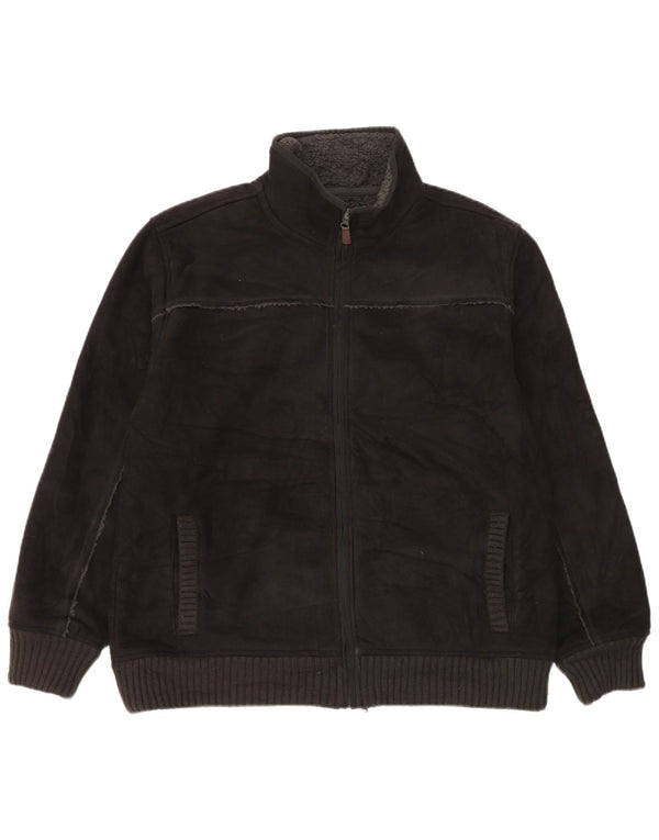 Jaqueta masculina de lã Sherpa Marks & Spencer Reino Unido 40 grande poliéster preto