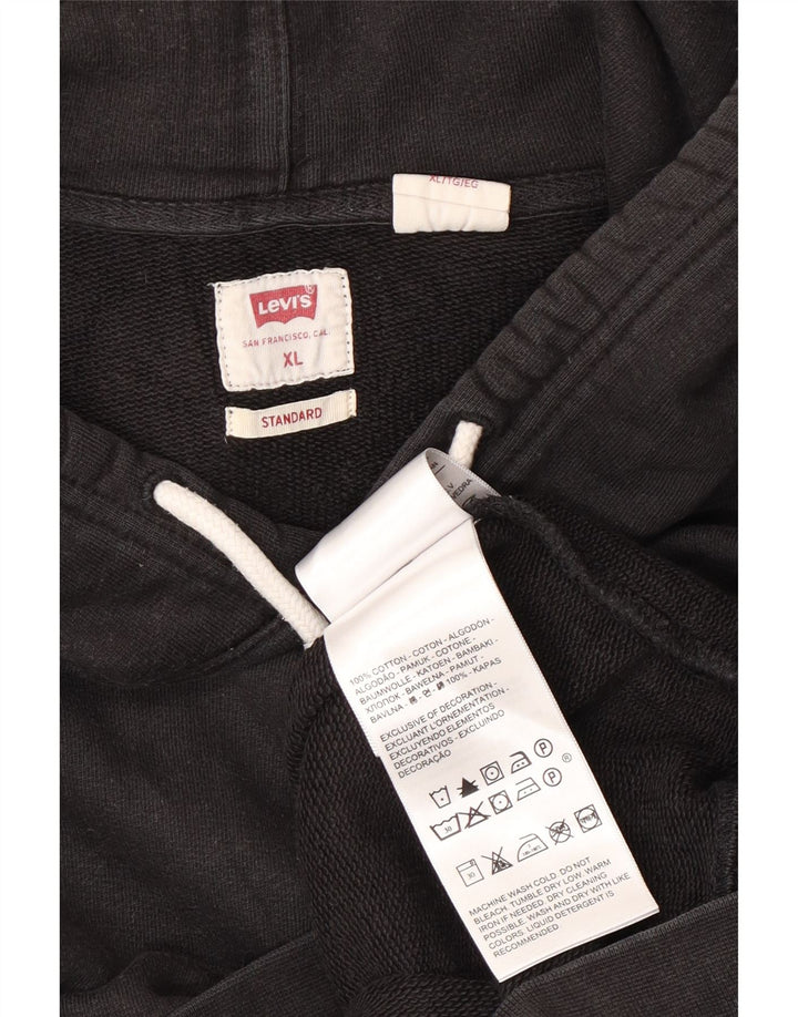 Levi's Mens Standard Hoodie Jumper XL Algodão Preto