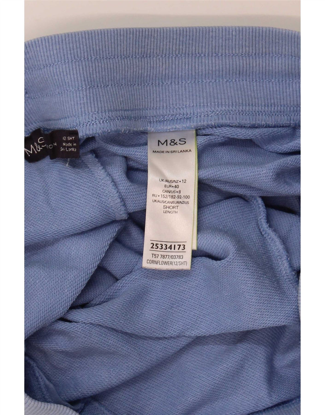 Calça de treino feminina Marks & Spencer Joggers Reino Unido 12 algodão azul médio