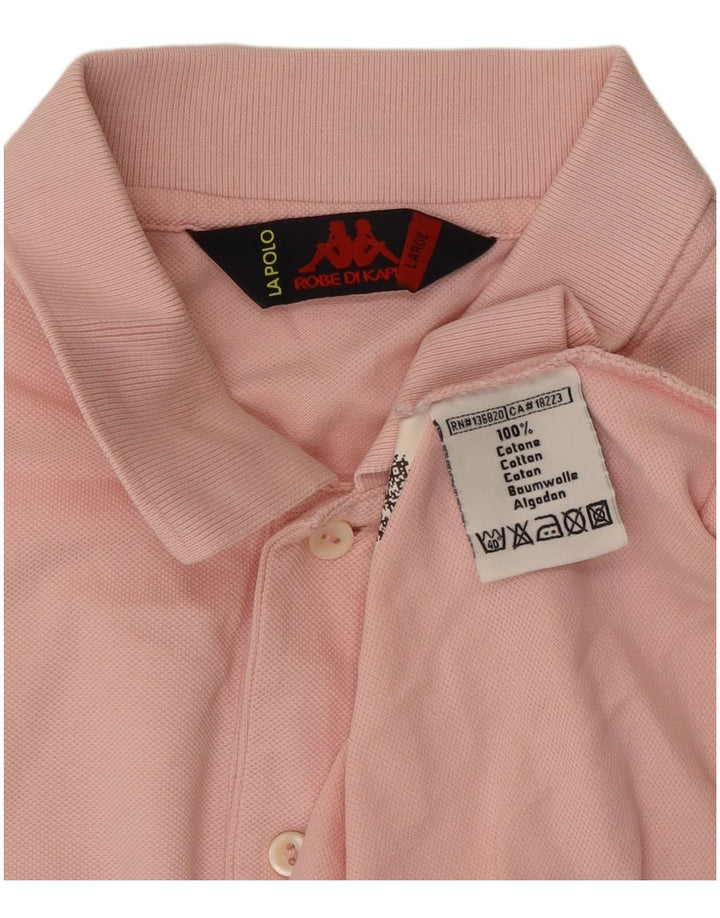 Camisa polo masculina Kappa grande algodão rosa