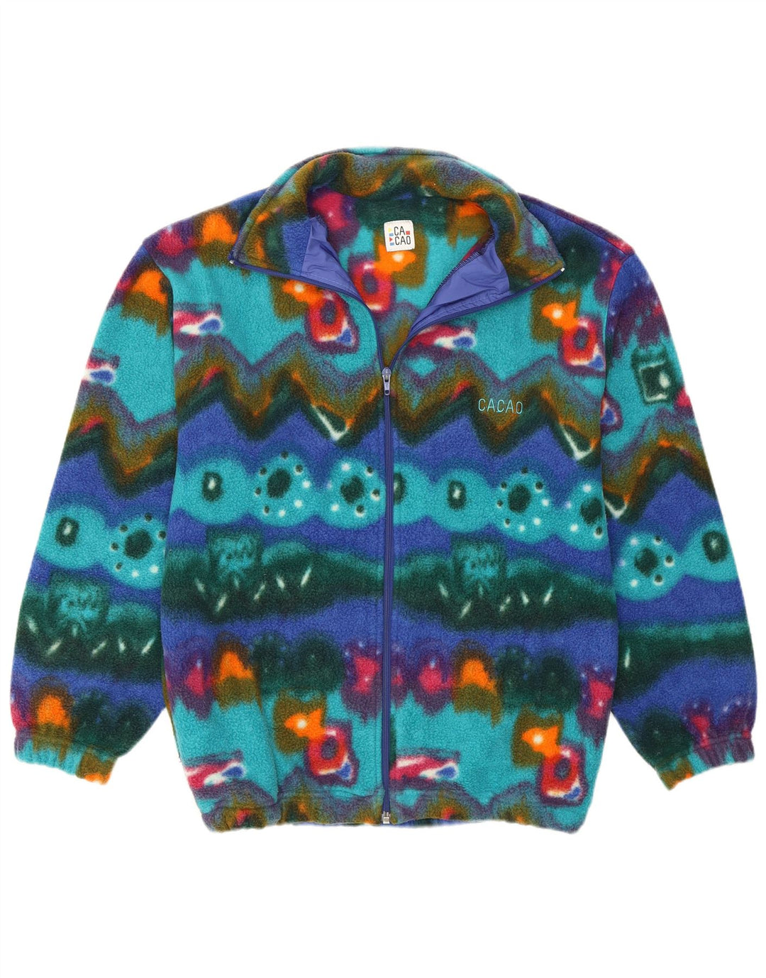 Casaco de lã masculino cacau IT 46 poliéster geométrico multicolorido pequeno