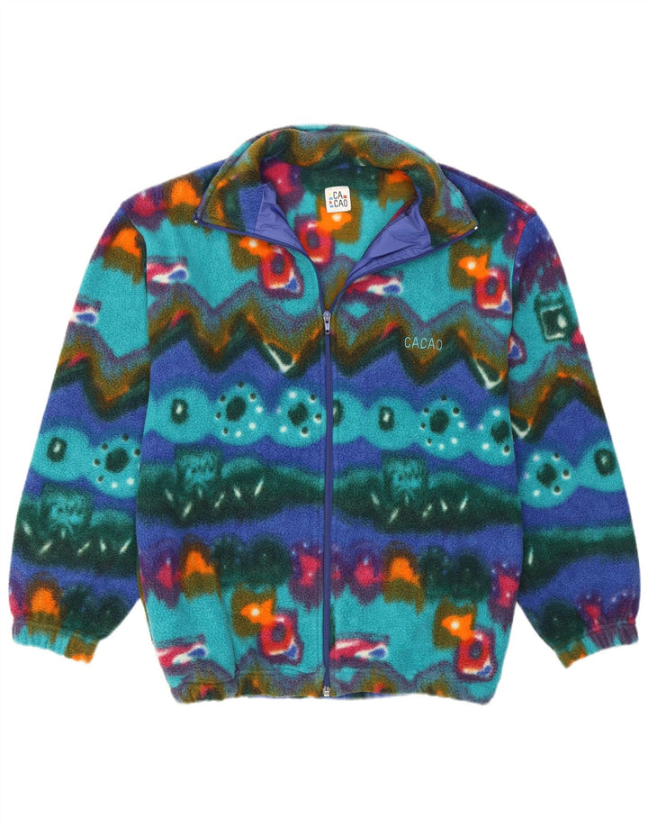Casaco de lã masculino cacau IT 46 poliéster geométrico multicolorido pequeno