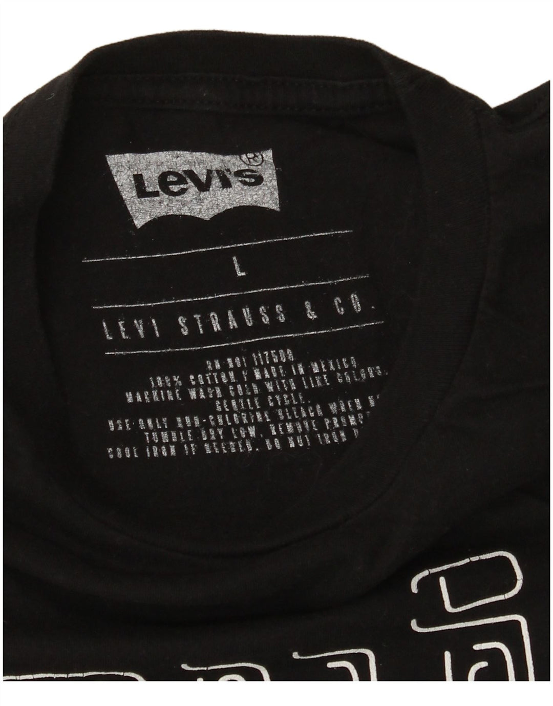 Camiseta gráfica masculina Levi's Top grande de algodão preto
