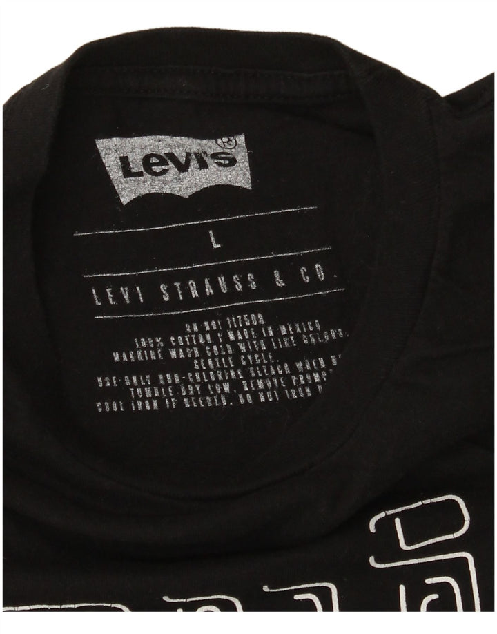 Camiseta gráfica masculina Levi's Top grande de algodão preto