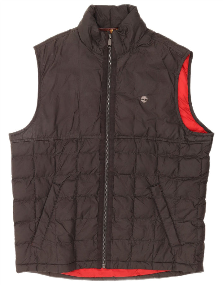 Colete acolchoado masculino Timberland UK 40 grande poliéster preto